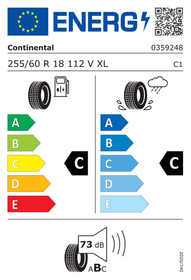 Pneus Continental CrossContact LX Sport XL FR 255/60 R18 112V