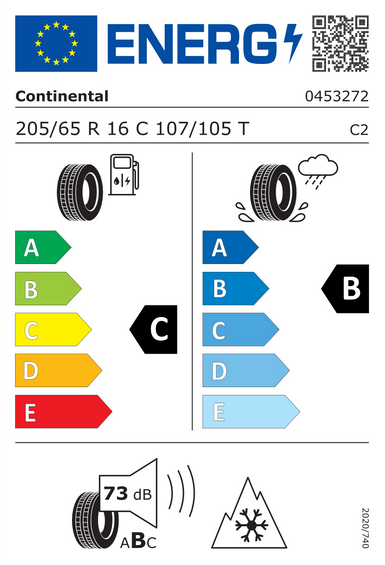 Pneus Continental VanContact Winter 205/65 R16 107T
