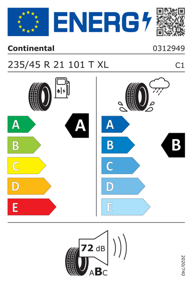 Pneus Continental EcoContact 6 Q XL FR ContiSeal 235/45 R21 101T