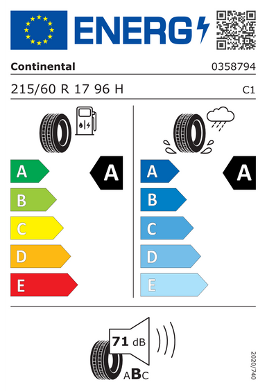 Pneus Continental EcoContact 6 215/60 R17 96H