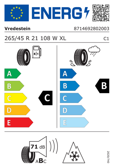Pneus Vredestein WINTRAC PRO+ XL 265/45 R21 108W