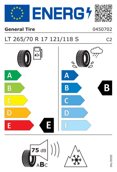 Pneus General Grabber AT3 FR OWL 265/70 R17 121S