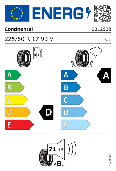 Pneus Continental PremiumContact 6 FR SSR 225/60 R17 99V