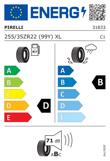 Pneus Pirelli P ZERO PZ4 S.C. XL FR ALP 255/35 R22 99Y